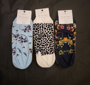 LOFT Women's Casual Socks - Light Blue, Black, Navy
